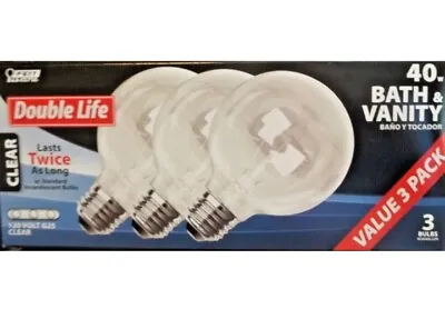 Feit ELECTRIC 40-Watt G25 120v  Light 3 Bulbs For Bath & Vanity 40G25/3 • $11