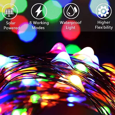 Solar Power 100/150 LED Copper Wire String Fairy Lights Outdoor Home Xmas Decor • $5.99