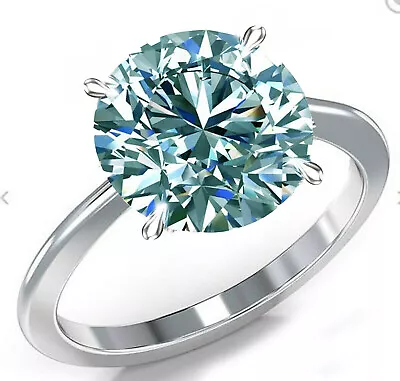 16.60 Ct Vvs1.Huge Round Blue White Moissanite Diamond Solitaire 925 Silver Ring • $0.99