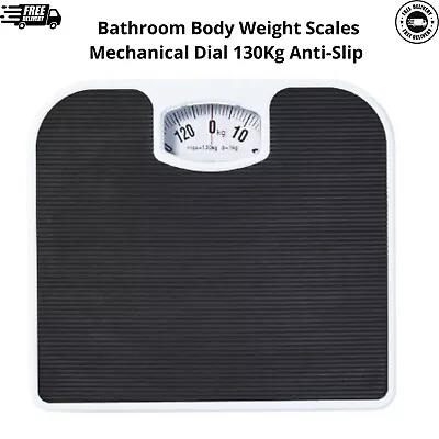 Anko Bathroom Body Weight Scales Mechanical Dial 130kg Anti-slip Display - Black • $11.60