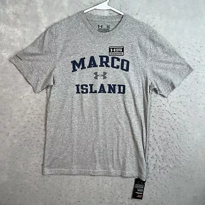 NWT! Under Armour Marco Island Charged Cotton T Shirt Adult Medium Gray Mens • $9.99