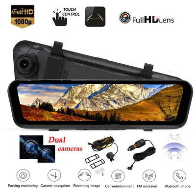 $74.09 • Buy 10  Touch Screen Car DVR Dual Lens Rear View Mirror Reversing Recorder Camera