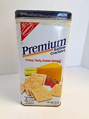 Vintage Nabisco Premium Saltine Cracker Metal Tin Container 1985 R • $10