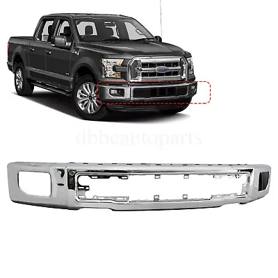 New Chrome Steel Bumper Face Bar For 2015 2016 2017 Ford F150 W/ Fog Light Hole • $213.99