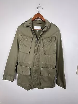 J Crew Women’s Sz Small Boyfriend Fatigue Green Military Removable Hood Jacket • $24.99