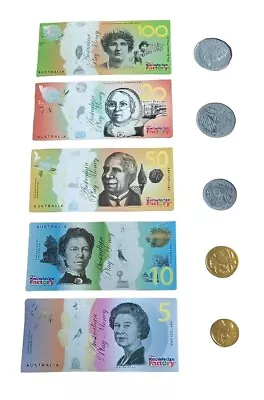 Australian Kids Play Money Coins & Notes 4 X 6 Coins And Notes 1 X $100 Note • $15.20