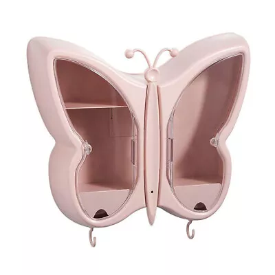 SOGA Pink Butterfly Shape Bathroom Cosmetic Storage Box Skincare Jewelry Rack • $54.90