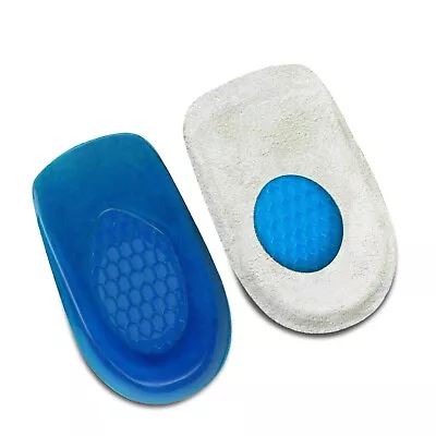 1 Pair Gel Heel Support Shoe Pads Gel Orthotic Plantar Fasciitis Care Insoles • £3.89