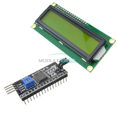 IIC/I2C/TWI/SPI Interface Board Module +1602 16x2 LCD Yellow Display HD44780 • $3.19