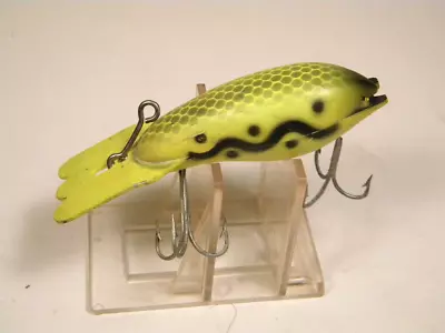 Vintage Arbogast Mud Bug Chartreuse Black Shadow 2 1/2  Rattle Crankbait Lure • $7.99