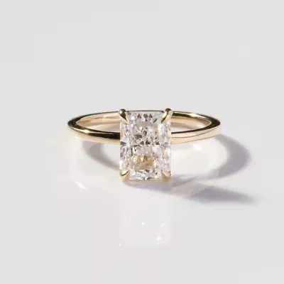 Radiant Cut Moissanite Solitaire Wedding Ring Solid 14K Yellow Gold 2.50 CT VVS1 • $235.41