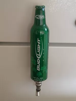 ST. PATRICK'S DAY Bud Light Bottle TAP HANDLE Green SHAMROCK Anheuser Busch • $29.95