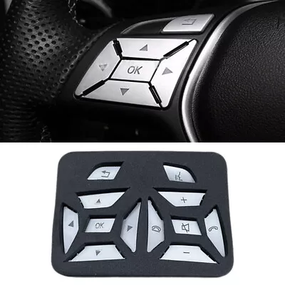 Car Interior Steering Wheel Button Cover Trim Silver ABS For Benz E C Class W104 • $13.99