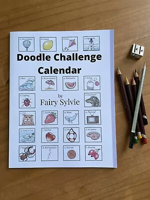 Doodle Challenge Calendar Paperback Drawing Book Activity Book Gift For Her • £8.99