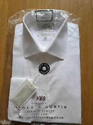£25 • Buy Hawes & Curtis White Cotton Shirt Extra Slim Fit Double Cuff 16/34  Brand New