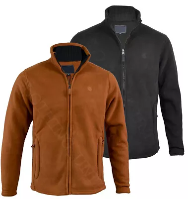 Mens Smart Premium Warm Bonded Fleece Performance Jacket Coat Zip Pockets M-XXL • £22.49