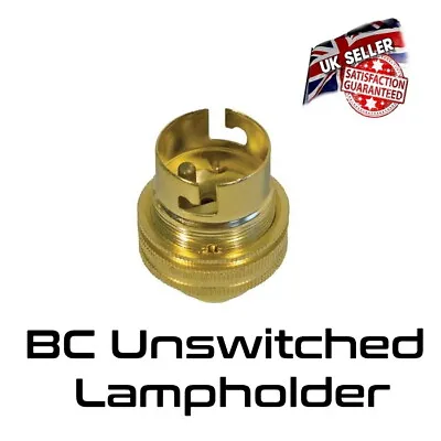£5.50 • Buy Brass Lamp Holder UN Switched 1/2  - Bayonet BC - Bulb Holder *UK Stock*