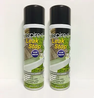 LEAK STOP MASTIC SEALANT - Clear Spray N Seal Sealant Leak Fix - (2x500ml) • £20