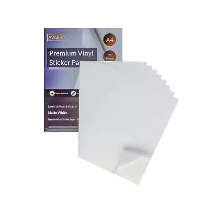 $23.99 • Buy Avarrix Premium Vinyl Sticker Paper - Laser Printer Only - Matte - A4 - 100 Mic