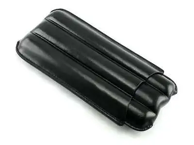 Black Leather 3 Finger 60 Ring Gauge Cigar Case Holder • $29.95