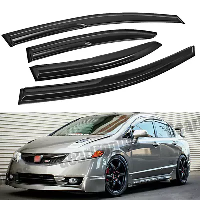 For 2006-2011 Honda Civic Mugen II Style Window Rain Guard Visors 4-Door Sedan • $20.74