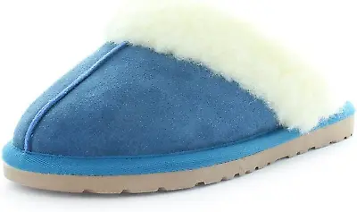 New Cita Wool Slippers 10 Blue Slide Warm Comfort Durable Sole • $90.67