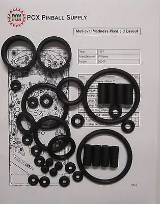 1997 Williams Medieval Madness Pinball Machine Rubber Ring Kit • $27.45