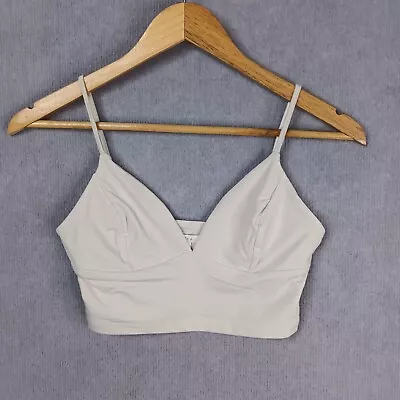 Kookai Womens Size 1 White Nylon Stretch Crop Top Bra • $15