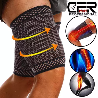 Copper Thigh High Compression Sleeve Leg Quad Hamstring Support Sports Men Women • $11.74