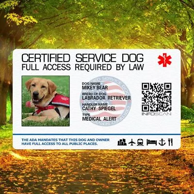 $15.99 • Buy Certified Service Dog Id Card Customized Holographic ESA - 