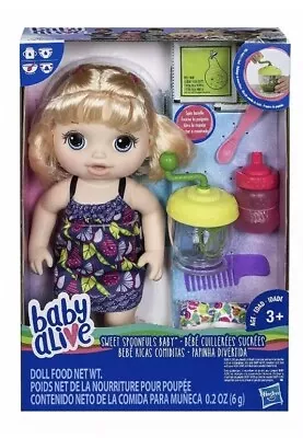 Baby Alive Sweet Spoonfuls Baby Doll Set Pretend Food Blender Diapers Toy Girls  • $46.14