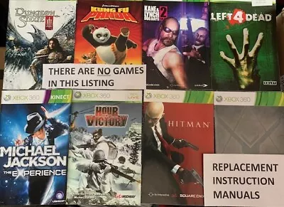 X BOX 360 - Replacement Instructions -  NO GAME - FREE  UK Postage - • £1.99