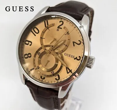 Guess W95127G2 Steel Men's Quartz Watch Day Date Japan Movt • £40