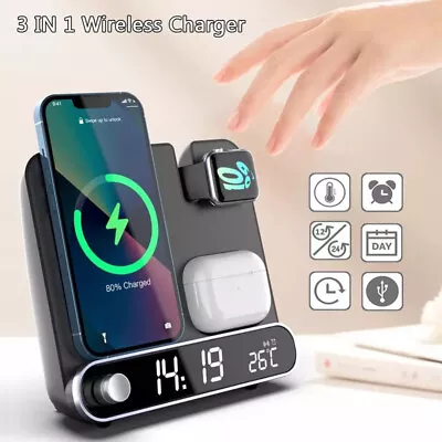 $55.73 • Buy 4-in-1 15W Wireless Charger Dock Qi Fast Charging For AirPods IPhone Apple Watch