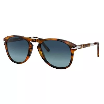 $249.99 • Buy Persol Steve McQueen 0714SM 108/S3 Caffe Havana / Polarized Blue Sunglasses NWT
