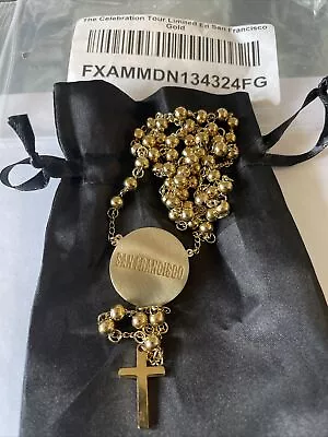 MADONNA OFFICIAL CELEBRATION TOUR ROSARY RARE GOLD SAN FRANCISCO NEW Ships Now! • $339.99