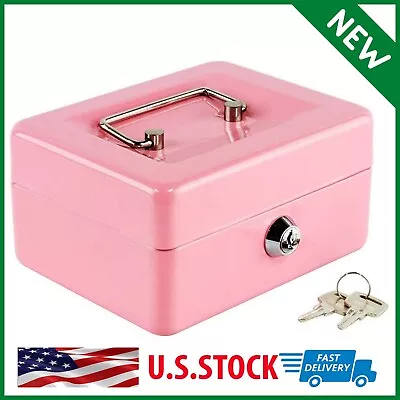 Large Metal Cash Box With Money Tray And LockMoney Box With Cash Tray • $19.03