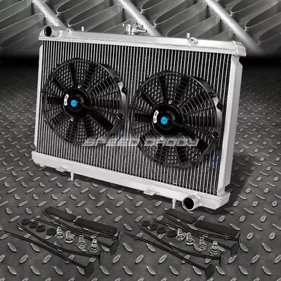 2-row Aluminum Radiator+2x 10 Fan Kit For 89-94 240sx Silvia S13 Sr20-det Sr20 • $141.88