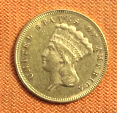 1874 $3 Gold Indian Head Princess Higher Grade!! • $710