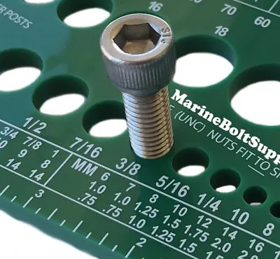 Screw Bolt Nut Thread Measure Gauge Size Checker (Standard & Metric) Color:Green • $10.95