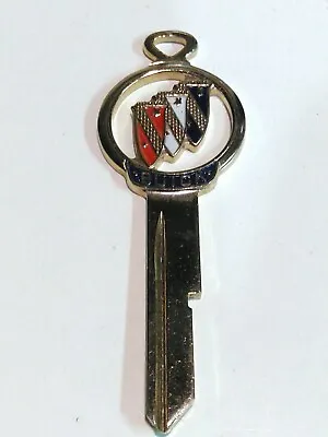 VINTAGE BUICK GOLD PLATED ENAMEL KEY BLANK  (M Stamp) • $44.99