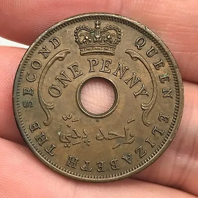 £0.01 • Buy Queen Elizabeth II 1956 British West Africa One Penny Coin - Excellent Condition