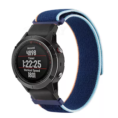 Quickfit Nylon Loop Band For Garmin Fenix 6 6X 7 7X Pro 5 5X Epix 3HR 955 Strap • $12.29