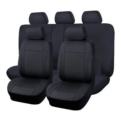 $56.99 • Buy Car Seat Covers Universal Set Black Split 40/60 50/50 60/40 Airbag Compatible