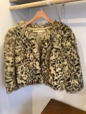 Michael Kors Faux Fur Cropped Bolero Style Jacket Women's Large L • $47.95