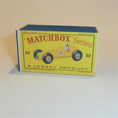 Matchbox Lesney 52 A Maserati Racing Car Custom Yellow Empty Repro D Style Box • $9.99