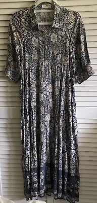 Natural Life Dress Medium Blue Floral Boho Maxi Cottage Prairie • $29