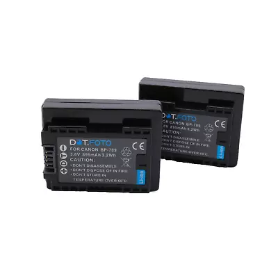 2x Battery For Canon BP-709 895mAh | LEGRIA HF R36 R37 R38 R46 R47 R48 R306 R406 • £32.66