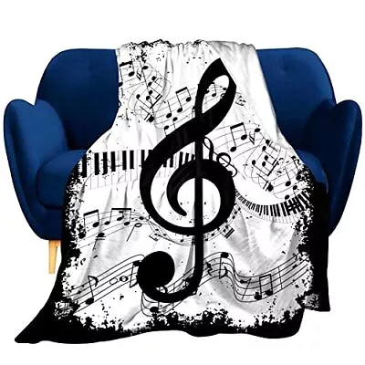 Abstract Music Note With Piano Blanket Flannel Fleece Throw Blankets For Sofa... • $30.22