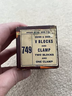 Lot Of 2 BROWN & SHARPE No.749 Machinist’s V-Blocks In 1 Box - No Clamp • £48.20